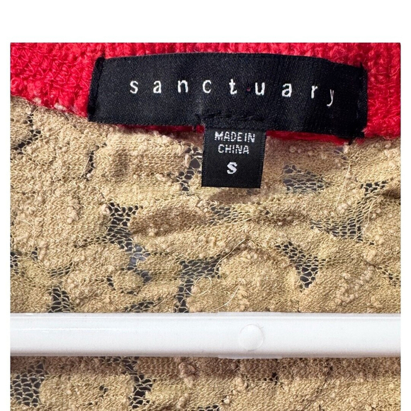 SANCTUARY WOMEN'S wool/LACE YOKE FUZZY SWEATER‎ size small - Picture 3 of 4